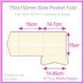 150mm Square Side Pocket Fold - Metallic Pearl Pale Buff