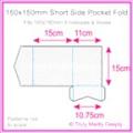 150mm Square Short Side Pocket Fold - Metallic Pearl White