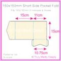 150mm Square Short Side Pocket Fold - Metallic Pearl Pale Buff