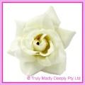 Artificial Flower Heads Velvet Rose White/Ivory - Box of 9