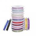 10mm Satin Edged Organza Ribbon with Gold Thread - Various Colours