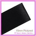 Double Sided Satin Ribbon 15mm - Black - 25Mtr Roll