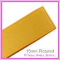 Double Sided Satin Ribbon 15mm - Gold - 25Mtr Roll