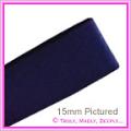 Double Sided Satin Ribbon 3mm - Navy - 50Mtr Roll