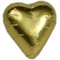 Foil Wrapped Chocolate Hearts - Gold - Each