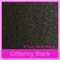 Crystal Perle Glittering Black 300gsm Metallic Card Stock - A4 Sheets