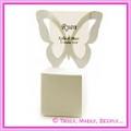 Bomboniere Butterfly Chair Box - Metallic Pearl Bridal White
