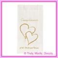 Wedding Cake Bags Hearts GOLD - Pack of 100