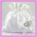 Wedding Bridal Bag - Double Heart Diamantes