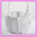 Wedding Flower Basket - White Diamantes