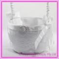 Wedding Flower Basket - White with Round Buckle