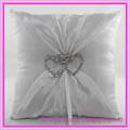 Wedding Ring Cushion - Diamante Hearts White