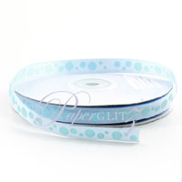 10mm Satin with Raised Dots - 25Mtr Roll - Blue Vapor