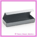 Bomboniere Box - 3 Chocolates - Metallic Pearl Silver