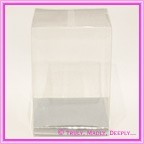 Bomboniere Box 100x100x150mm Clear with Silver Base