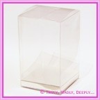Bomboniere Box 80x80x130mm Clear with Silver Base