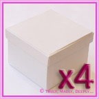 Bomboniere Boxes White 78x78x56mm - Pack of 4