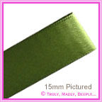 Double Sided Satin Ribbon 15mm - Fern Green - 25Mtr Roll