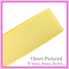 Double Sided Satin Ribbon 15mm - Pastel Yellow - 25Mtr Roll