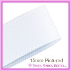 Double Sided Satin Ribbon 40mm - White - 25Mtr Roll