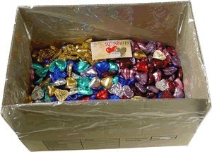 Foil Wrapped Chocolate Hearts - Mixed All Colours - 5kg (approx 620)