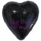 Foil Wrapped Chocolate Hearts - Black - 5kg (approx 620)
