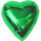Foil Wrapped Chocolate Hearts - Lime Green - Each