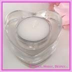 Bomboniere - Solid Glass Heart Candle Holder