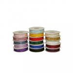 15mm Satin Edged Organza Ribbon with Gold Thread - Various Colours