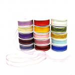 22mm Satin Edged Organza Ribbon with Gold Thread - Various Colours