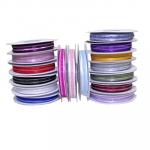 10mm Satin Edged Organza Ribbon with Silver Thread - Various Colours