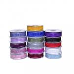 22mm Satin Edged Organza Ribbon with Silver Thread - Various Colours