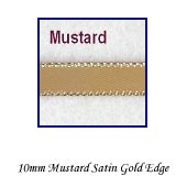 Double Sided Satin Ribbon 10mm - Mustard Gold with Gold Edge - 23Mtr Roll