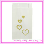 Wedding Cake Bags Hearts Multi GOLD - Pack of 100