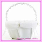 Wedding Flower Basket - White with Diamante Clasp