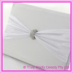 Wedding Guest Book - Diamante Clasp White