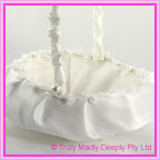 Wedding Flower Basket - Ivory with Pearls