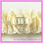 Wedding Garter - Ivory Square Diamante Buckle