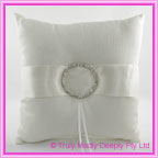 Wedding Ring Cushion - Diamante Circlet Ivory