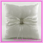 Wedding Ring Cushion - Diamante Clasp Ivory