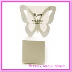 Bomboniere Butterfly Chair Box - Crystal Perle Arctic White (Metallic)