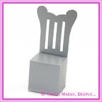 Bomboniere Throne Chair Box - Metallic Pearl Silver