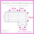 150mm Square Short Side Pocket Fold - Classique Striped White
