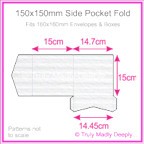 150mm Square Side Pocket Fold - Classique Striped White