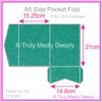 A5 Pocket Fold - Classique Metallics Turquoise