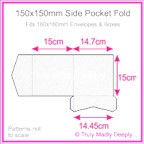 150mm Square Side Pocket Fold - Cottonesse Bright White 250gsm