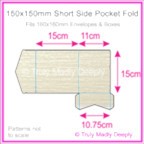 150mm Square Short Side Pocket Fold - Crystal Perle Metallic Arctic White Lumina