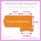 150mm Square Side Pocket Fold - Crystal Perle Metallic Copper