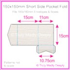 150mm Square Short Side Pocket Fold - Crystal Perle Metallic Diamond White Lumina