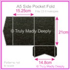 A5 Pocket Fold - Crystal Perle Metallic Licorice Black